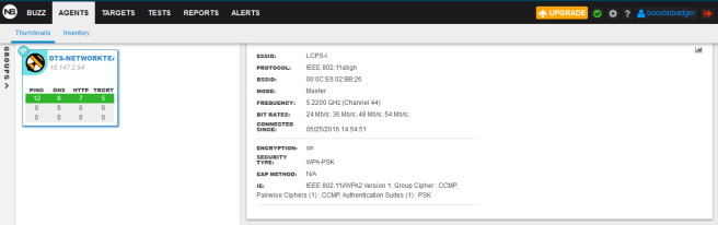 NetBeez agent connection info